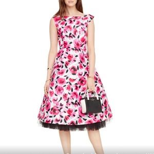 Kate Spade Size 4 Fit & Flare Floral Pink Dress